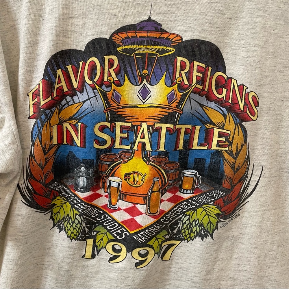 Institute for brewing reigns in the flavor Seattle 97 shirt gray vintage large - Picture 2 of 12